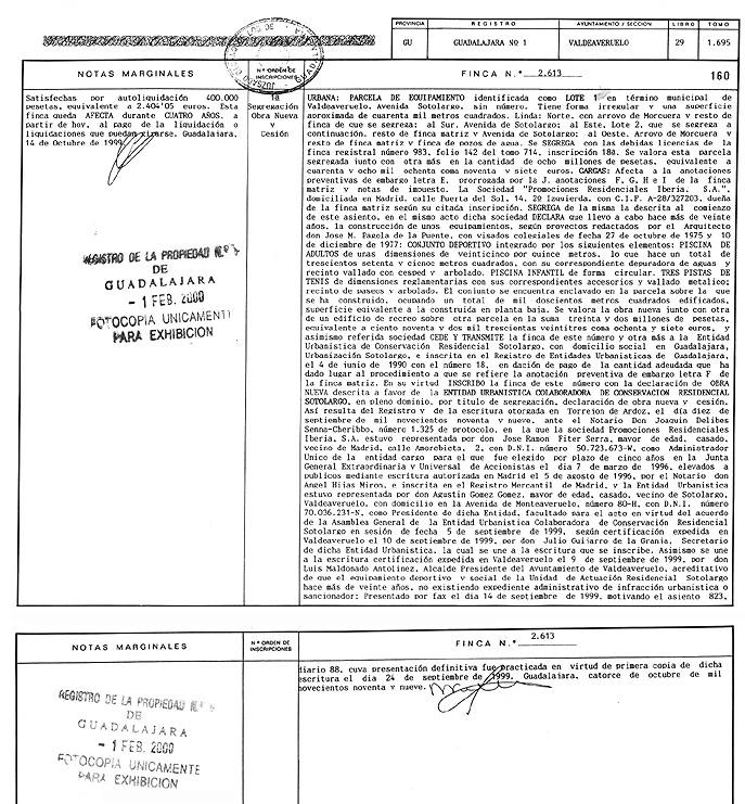 Copia registral del Lote 1