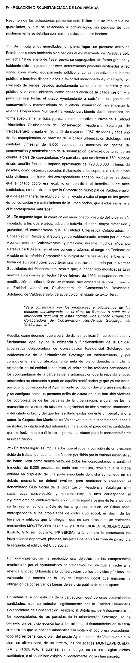 Relacin circunstanciada de los hechos