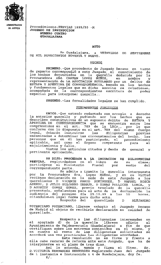 Admisión de la Querella