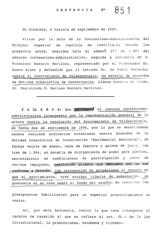 Resumen de la Sentencia